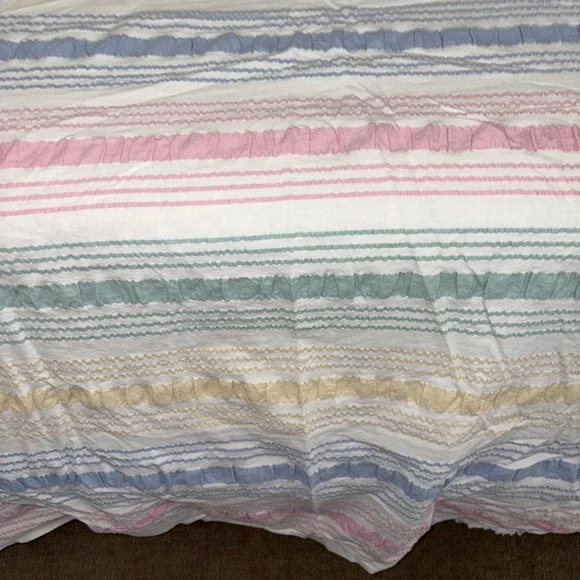 VTG 1960-1980 Seersucker thick Cotton KINGbed Cover 120X90 coverlets large